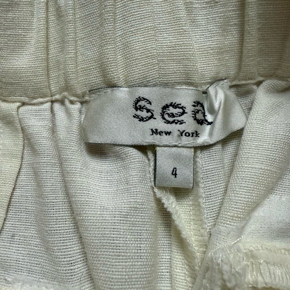Sea New York Cream Leona Shorts Scalloped Hem High Waisted Women’s Size 4 - Picture 8 of 9